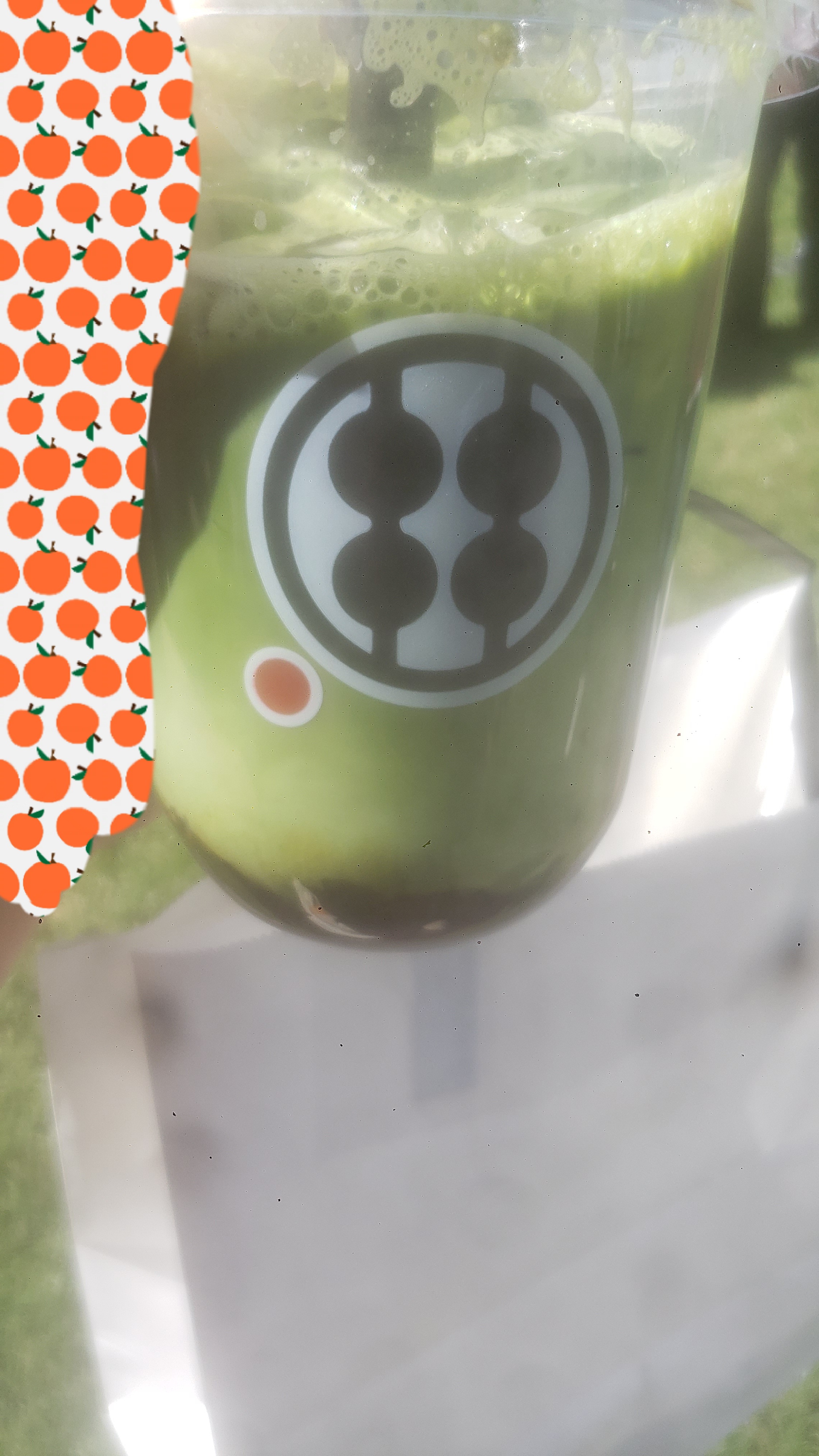Warabi mochi matcha latte.